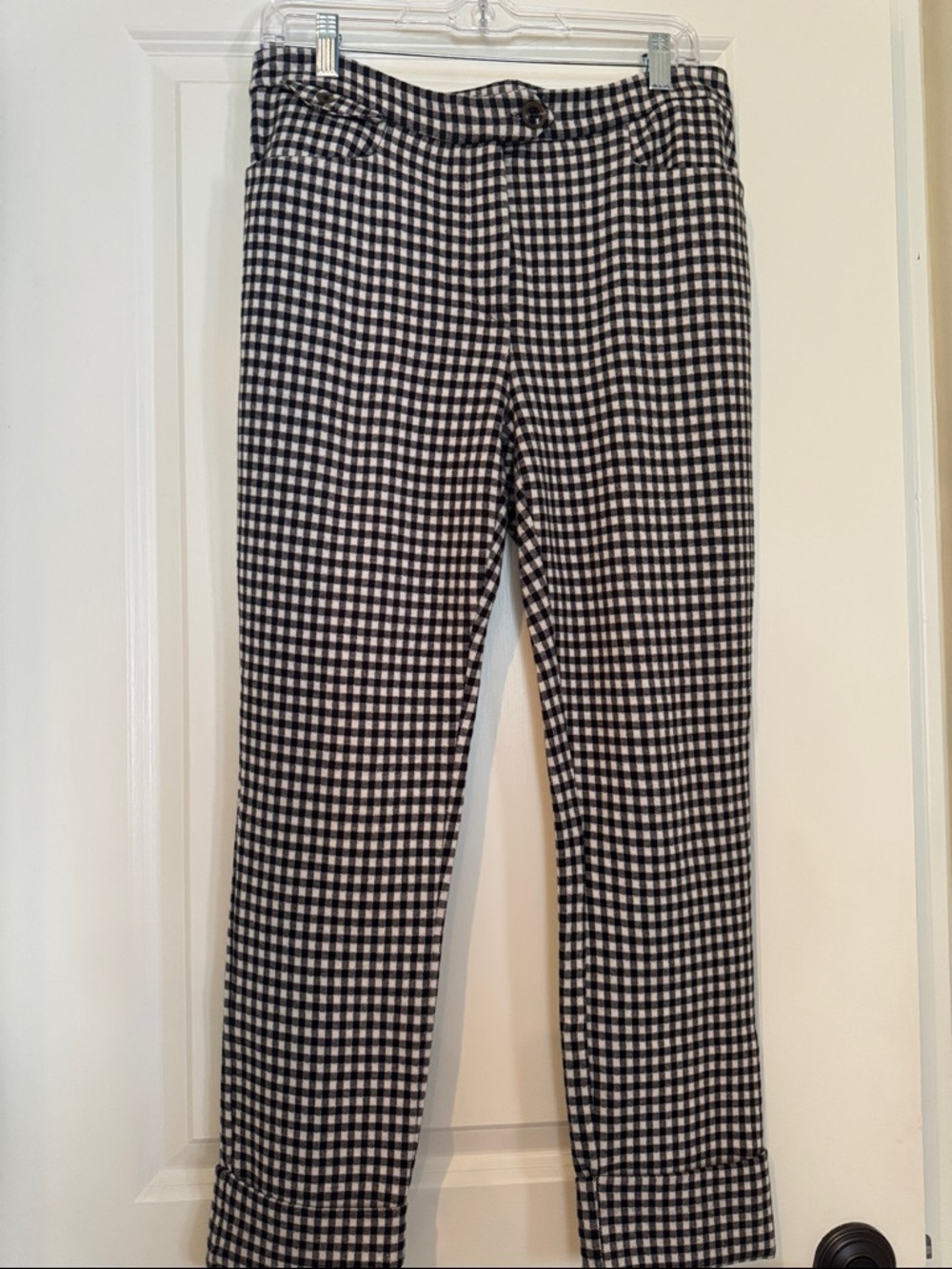 Anthropologie Black and White Gingham Pants